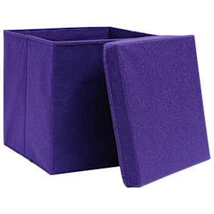 Úložné boxy s víky 4 ks fialové 32 x 32 x 32 cm textil - obrázek 3
