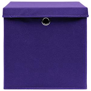 Úložné boxy s víky 4 ks fialové 32 x 32 x 32 cm textil - obrázek 4