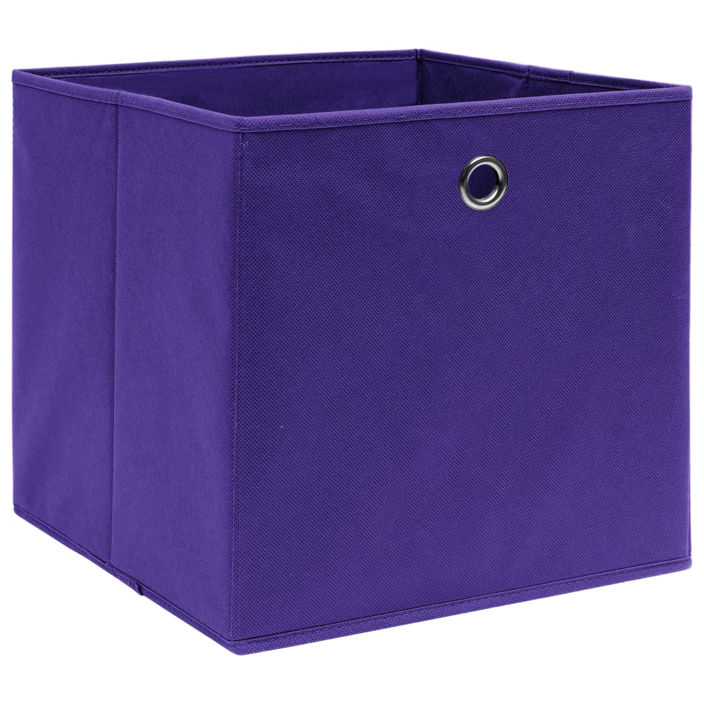 vidaXL Cutii depozitare, 10 buc., violet, 32x32x32 cm, textil