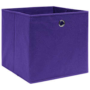 Úložné boxy 10 ks fialové 32 x 32 x 32 cm textil - obrázek 2