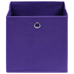 Úložné boxy 10 ks fialové 32 x 32 x 32 cm textil - obrázek 3