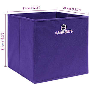 Úložné boxy 10 ks fialové 32 x 32 x 32 cm textil - obrázek 5