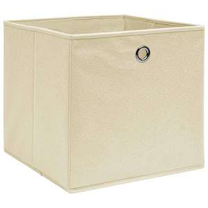 Úložné boxy 10 ks krémové 32 x 32 x 32 cm textil - obrázek 2