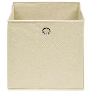 Úložné boxy 10 ks krémové 32 x 32 x 32 cm textil - obrázek 3