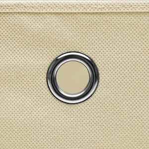 Úložné boxy s víky 10 ks krémové 32 x 32 x 32 cm textil - obrázek 5
