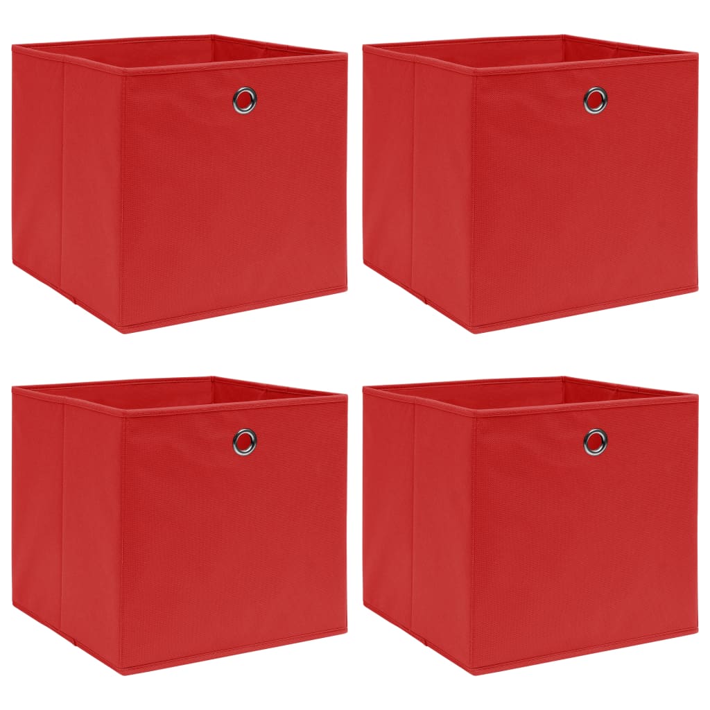 vidaXL Aufbewahrungsboxen 4 Stk. Rot 32×32×32 cm Stoff