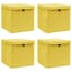  vidaXL 4 db sárga szövet tárolódoboz fedéllel 32 x 32 x 32 cm termék 2. képe