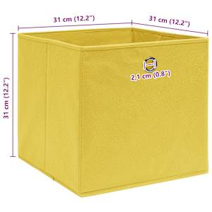 Úložné boxy 10 ks žluté 32 x 32 x 32 cm textil - obrázek 5