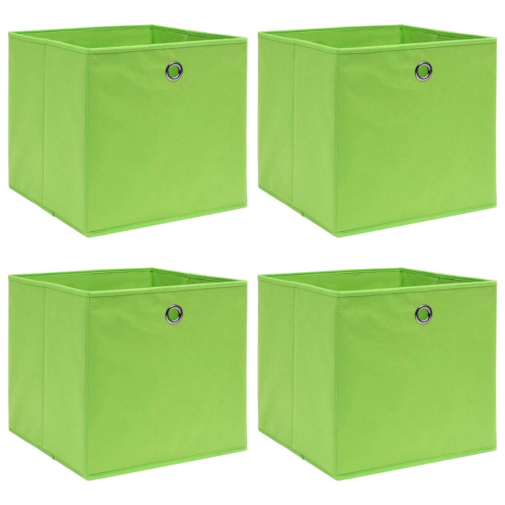 vidaXL Förvaringslådor 4 st grön 32x32x32 cm tyg