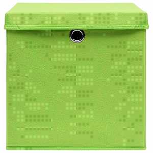 Úložné boxy s víky 4 ks zelené 32 x 32 x 32 cm textil - obrázek 4