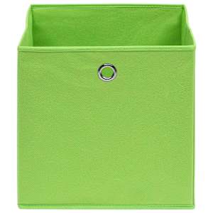 Úložné boxy 10 ks zelené 32 x 32 x 32 cm textil - obrázek 3