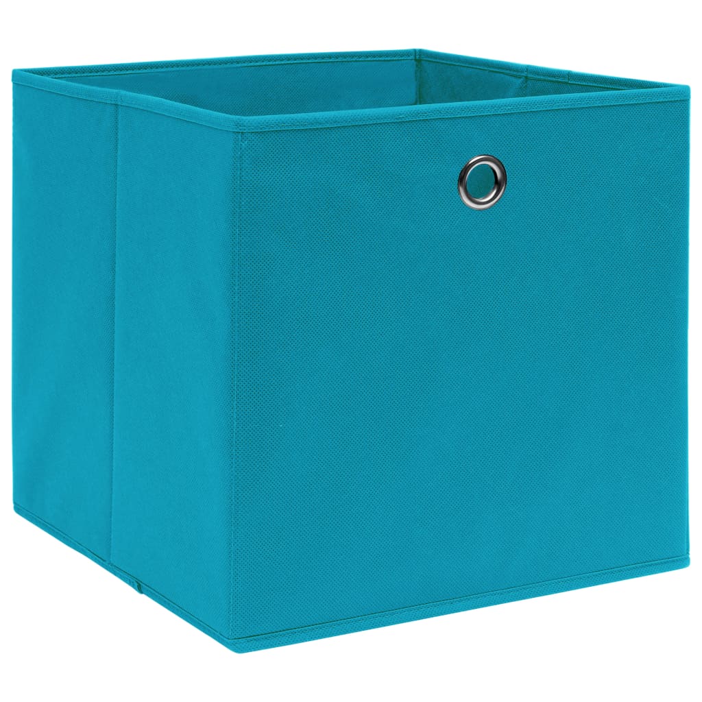 Cutii depozitare, 4 buc., bleu, 32x32x32 cm, textil