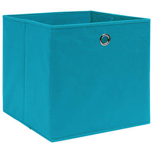 Úložné boxy 10 ks bledě modré 32 x 32 x 32 cm textil - obrázek 2