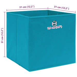 Úložné boxy 10 ks bledě modré 32 x 32 x 32 cm textil - obrázek 5