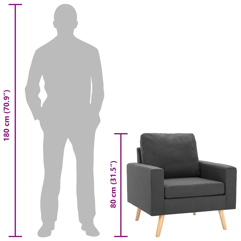 atpūtas krēsls, tumši pelēks audums