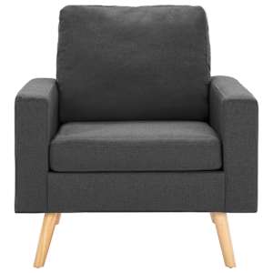 Křeslo tmavě šedé textil - obrázek 3