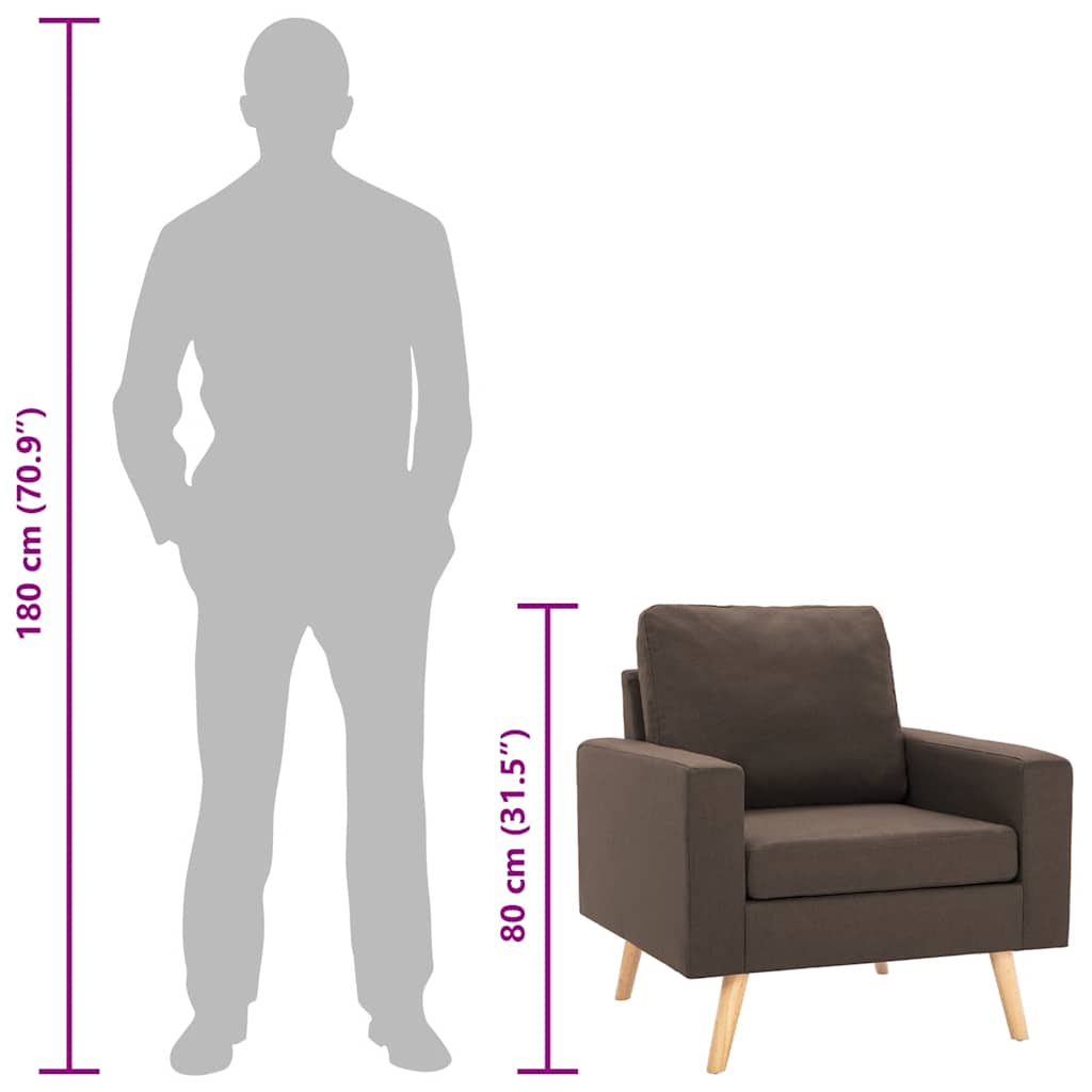 atpūtas krēsls, brūns audums