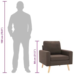 Křeslo hnědé textil - obrázek 8