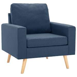 Křeslo modré textil - obrázek 2