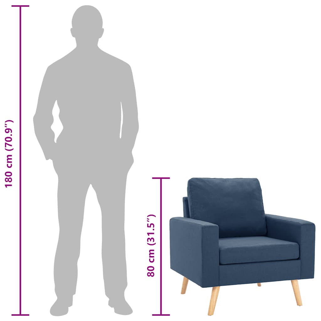 atpūtas krēsls, zils audums