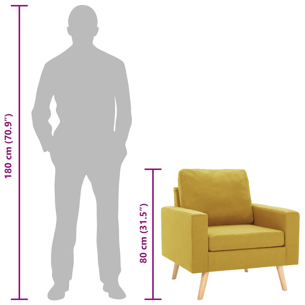 atpūtas krēsls, dzeltens audums