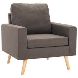 Křeslo taupe textil - obrázek 2