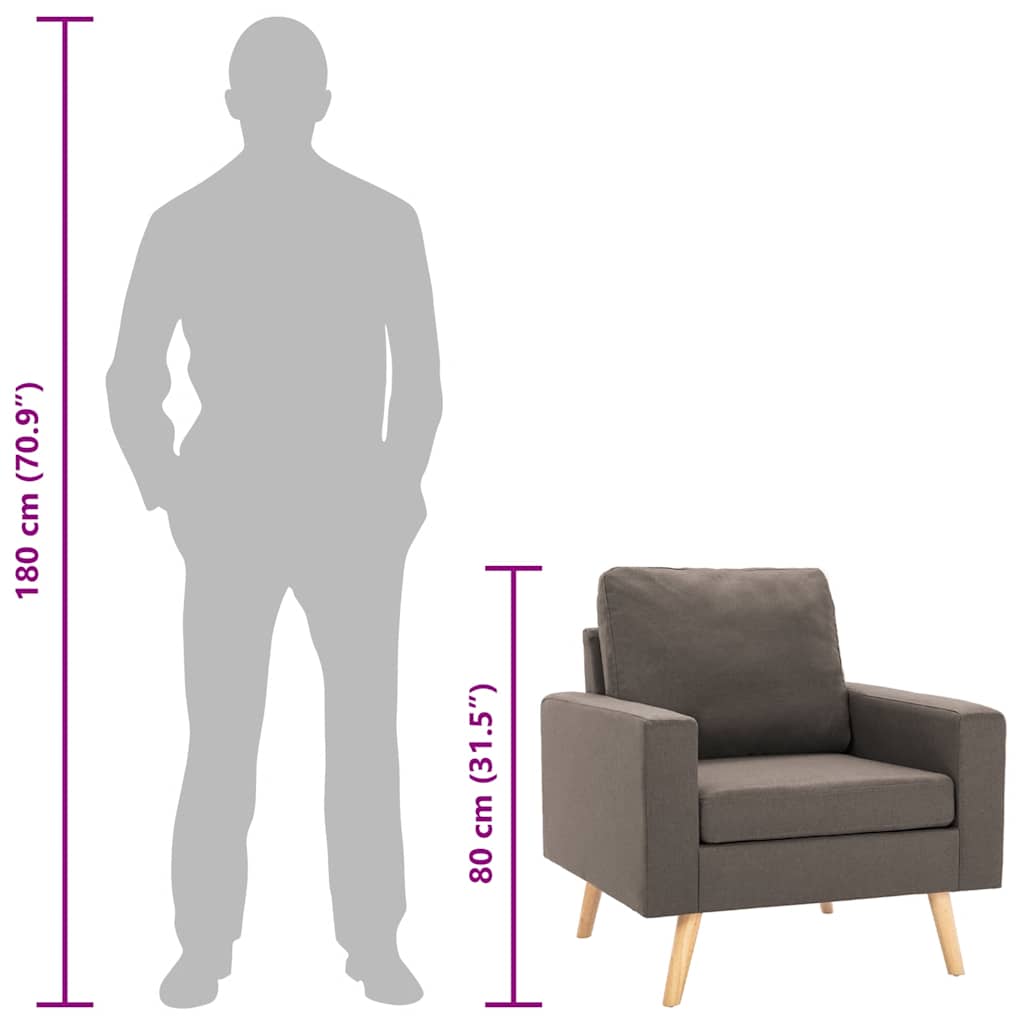 atpūtas krēsls, pelēkbrūns audums