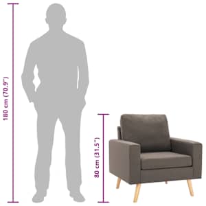 Křeslo taupe textil - obrázek 8