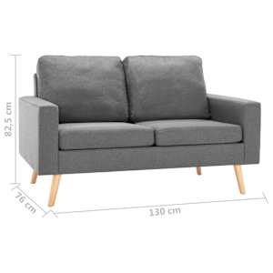 2místná pohovka světle šedá textil - obrázek 7