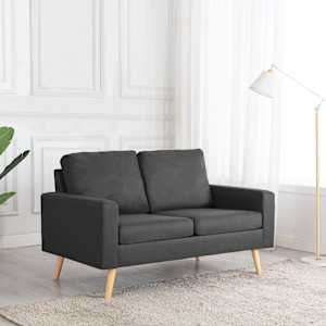 2místná pohovka tmavě šedá textil - obrázek 1
