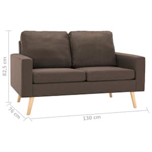 2místná pohovka hnědá textil - obrázek 7