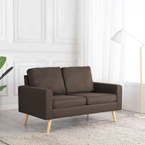 2místná pohovka hnědá textil - obrázek 1