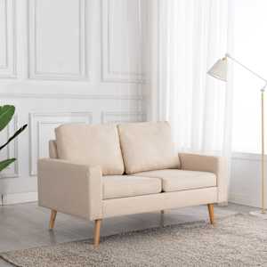 2místná pohovka krémová textil - obrázek 1
