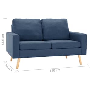 2místná pohovka modrá textil - obrázek 7