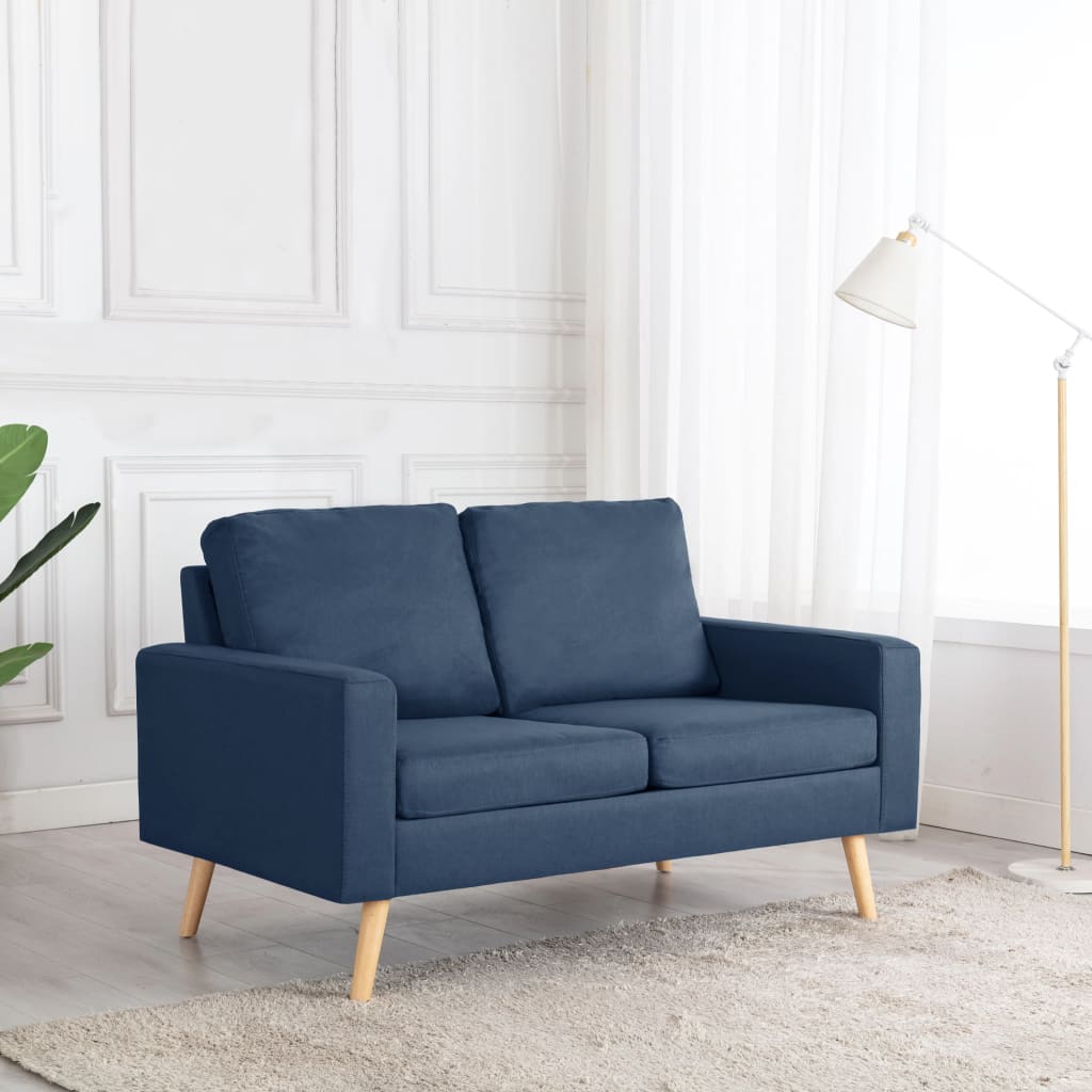 vidaXL 2-Sitzer-Sofa Blau Stoff