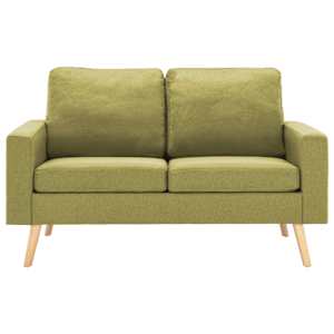 vidaXL Canapea cu 2 locuri, verde, material textil
