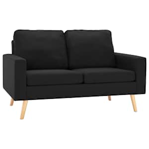 2místná pohovka černá textil - obrázek 2
