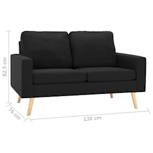 2místná pohovka černá textil - obrázek 7