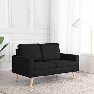 2místná pohovka černá textil - obrázek 1