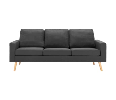 vidaXL Canap&eacute; &agrave; 3 places Gris fonc&eacute; Tissu