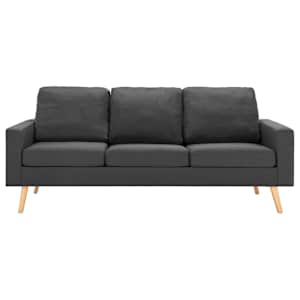 vidaXL Canap&eacute; &agrave; 3 places Gris fonc&eacute; Tissu