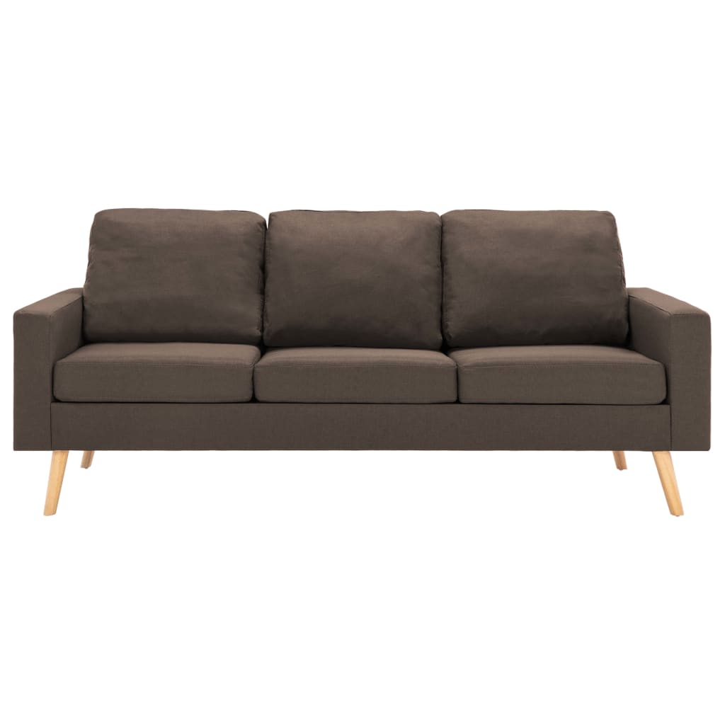 vidaXL 3-местен диван, кафяв, текстил