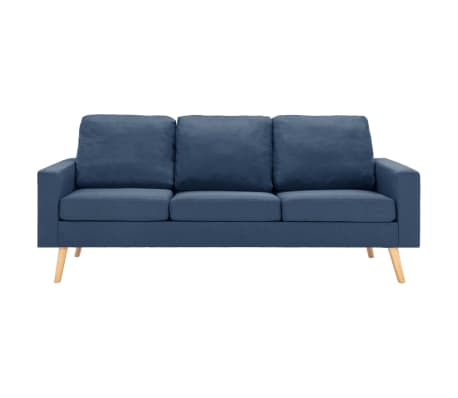 vidaXL 3-osobowa sofa, niebieska, tapicerowana tkaniną