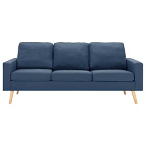 vidaXL 3-osobowa sofa, niebieska, tapicerowana tkaniną