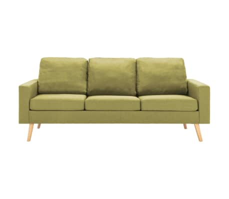 vidaXL 3-местен диван, зелен, текстил