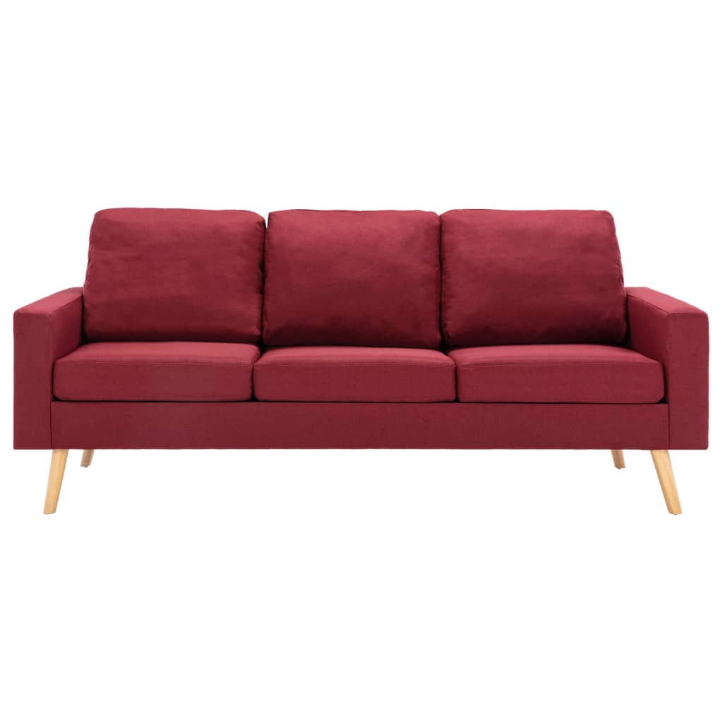 vidaXL 3-Sitzer-Sofa Weinrot Stoff