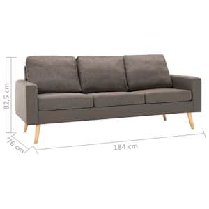 3místná pohovka taupe textil - obrázek 7