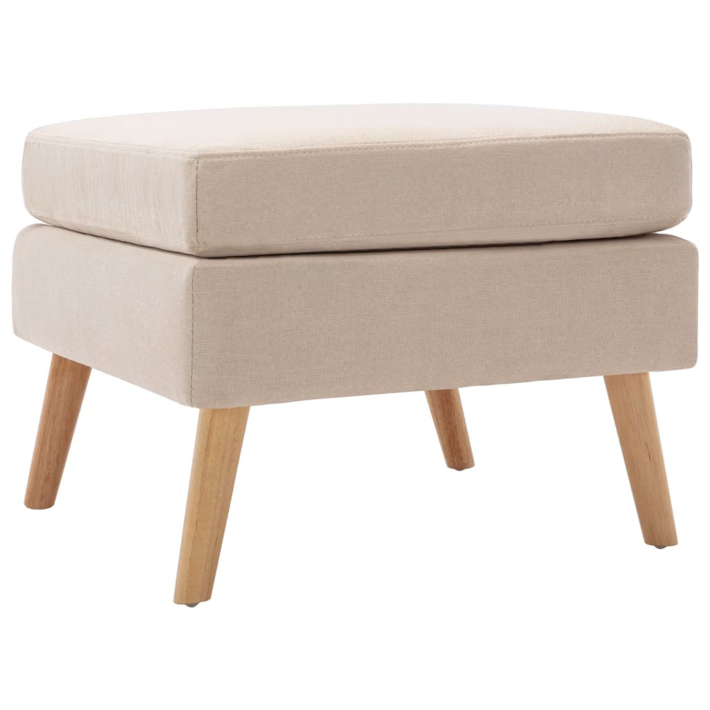 vidaXL Podnožka krémová textil