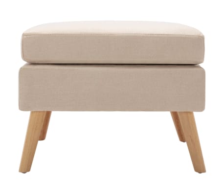 vidaXL Taburete de tela color crema