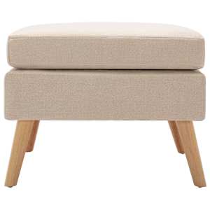 vidaXL Taburete de tela color crema